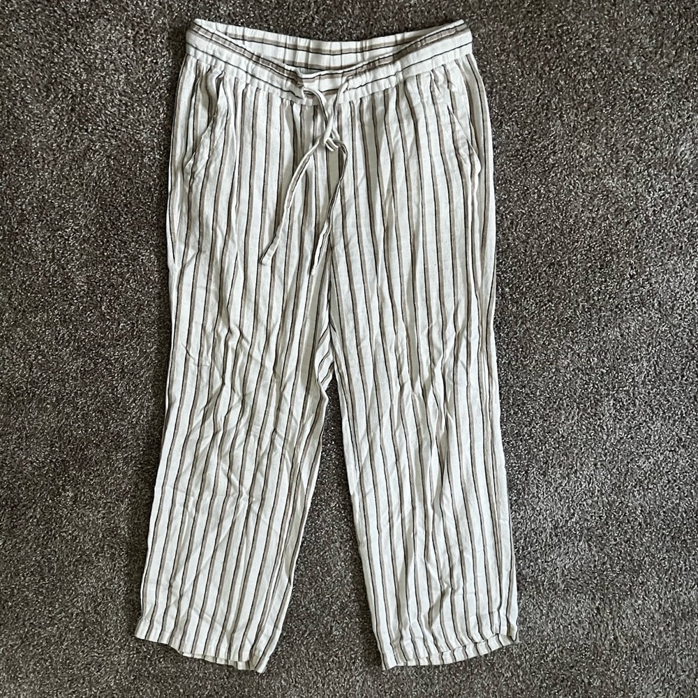 Wide leg linen pants
